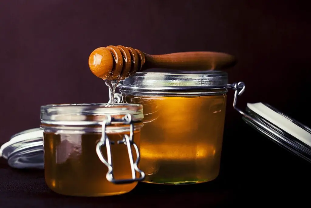 honey, jar, honey dipper