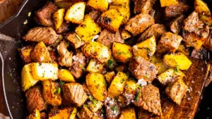 Garlic Butter Steak Bites and Potatoes Recipe